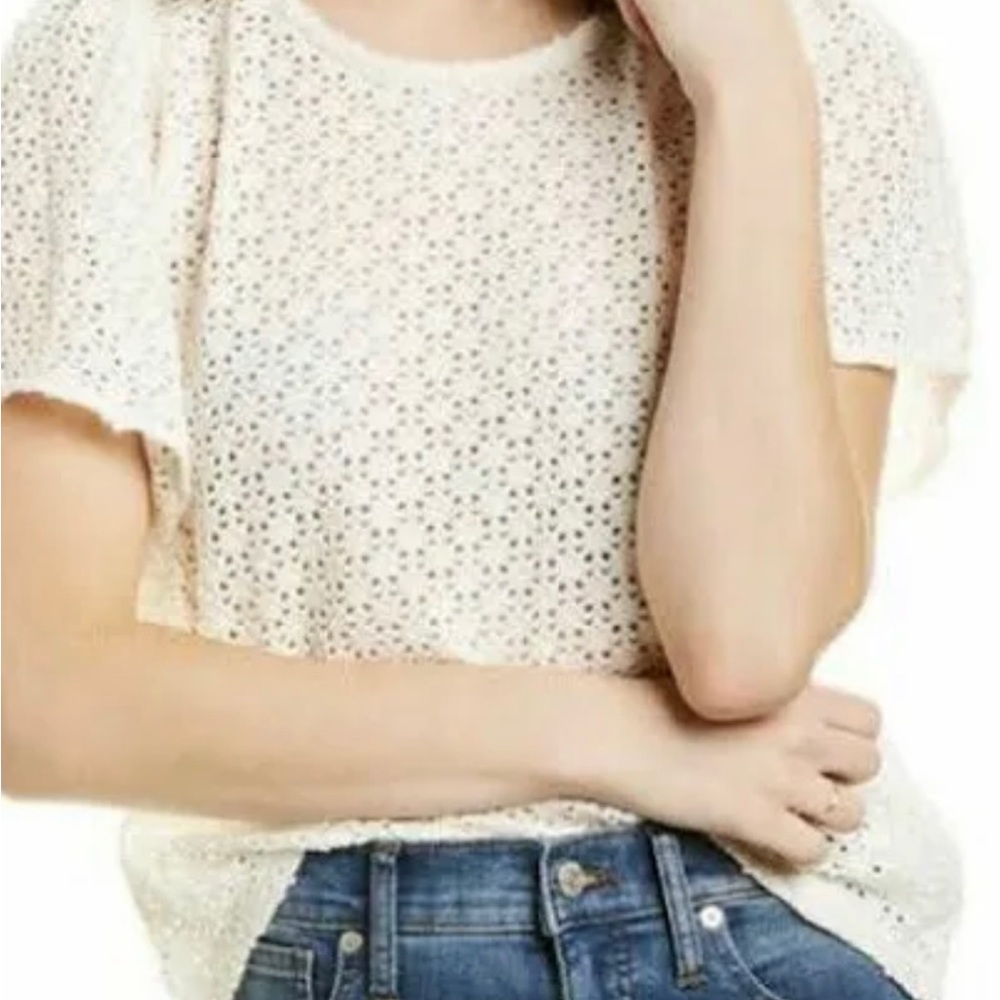 White eyelet Madewell Top